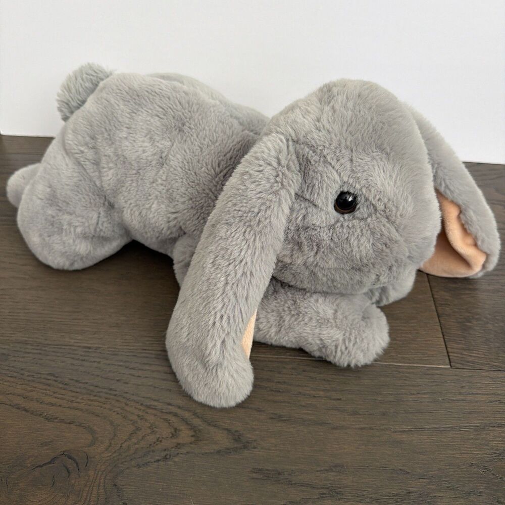 FAO Schwarz 18” Lying Bunny Plush in Grey 2024